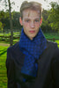 Wool scarf in bright blue and black Moschino
