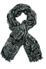 Black and white shawl or scarf with fine ornaments