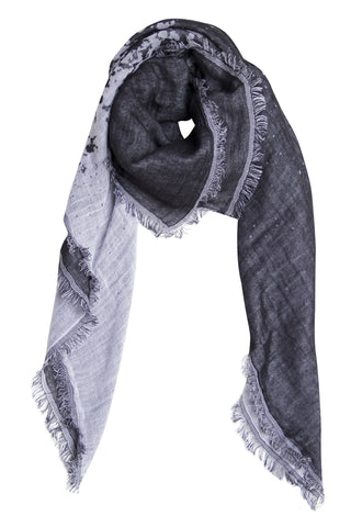 Black and white double-faced scarf in cotton