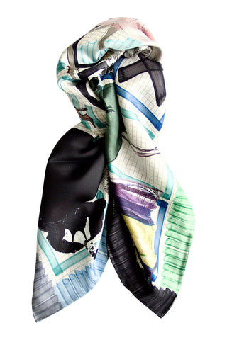 Silk scarf "Shopping Style" Lacroix - black