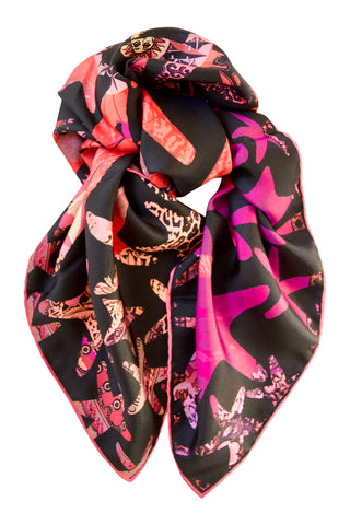 Silk scarf "Nuit d´Afrique" Lacroix - black