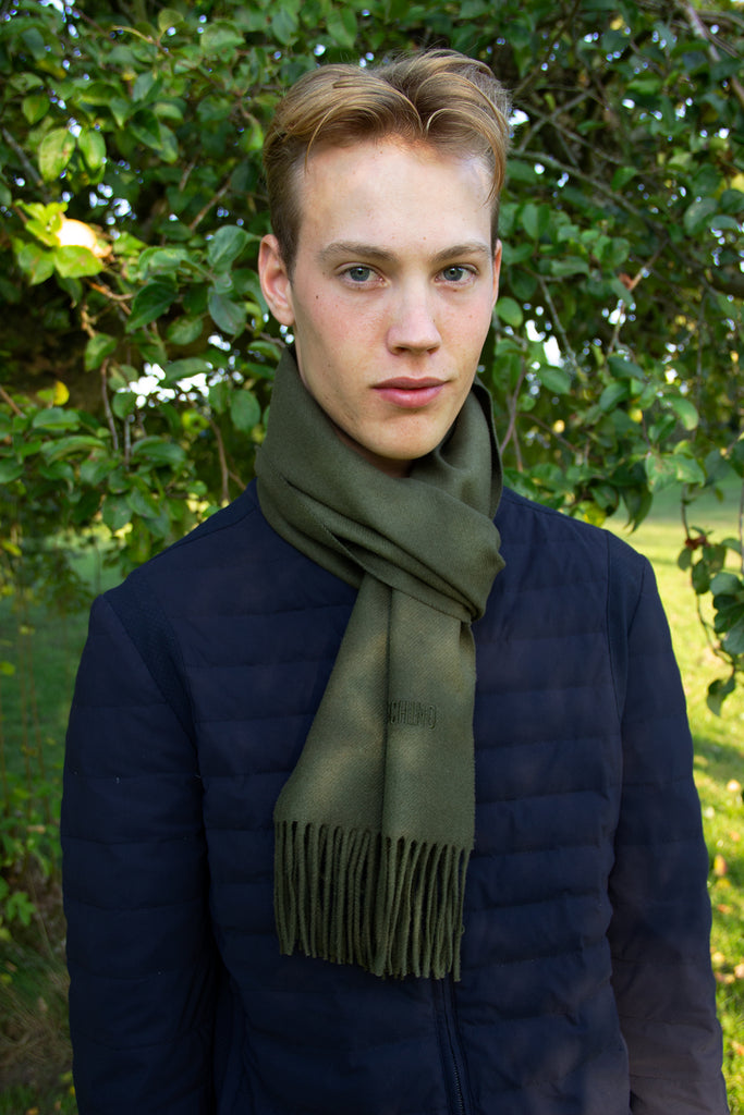 Navy blue and green scarf deals