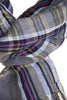 Blue and grey checked scarf with fresh colours