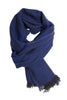 Blue melange scarf in fine wool