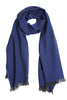 Blue melange scarf in fine wool