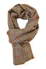 Chequed scarf in soft lambs wool with bordeaux