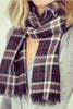 Ultra soft double faced plaid scarf