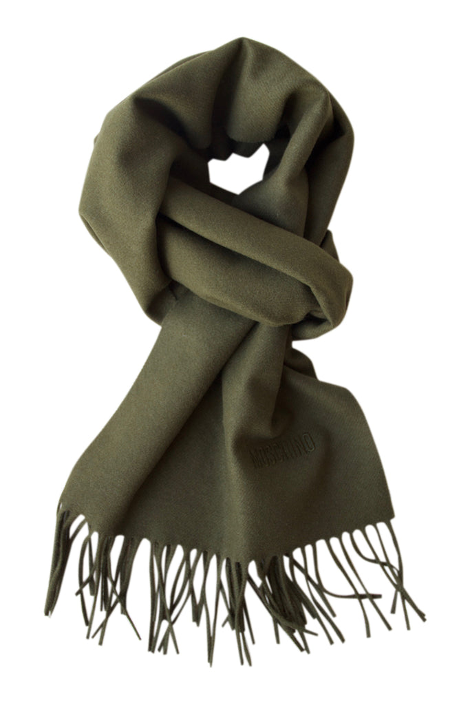 Green scarf in soft merino wool from Moschino