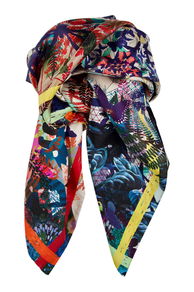 Silk scarf "Butterflies Eden" - Lacroix