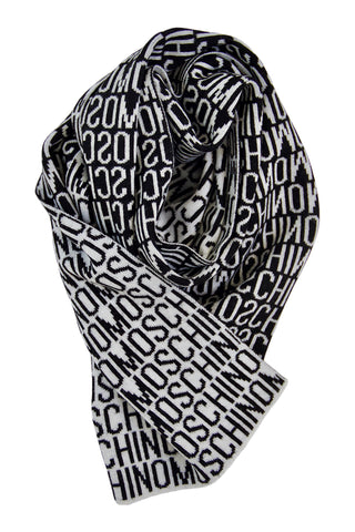 Classic scarf in black and white by Moschino