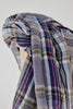 Blue and grey checked scarf with fresh colours