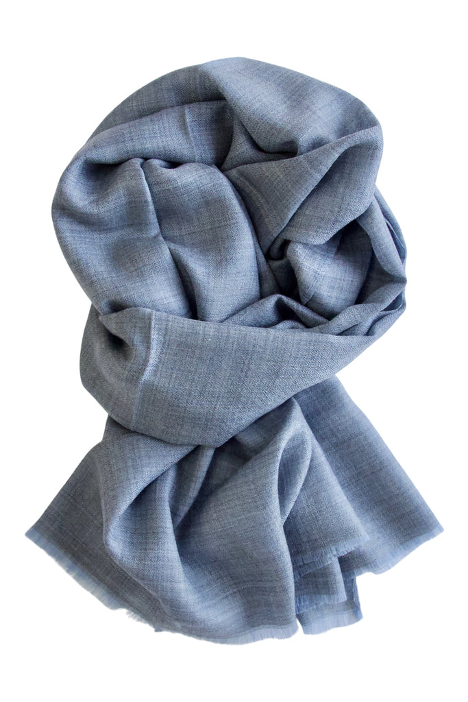 Cashmere scarf in 100% exclusive fine kashmir wool - grey