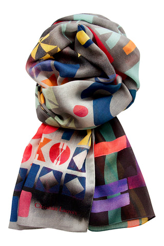 Cashmere scarf "City Lights" Lacroix - grey
