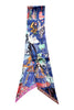 Double-sided silk scarf "Croquis" Lacroix - deep blue