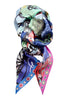 Double-sided silk scarf "Croquis" Lacroix - deep blue