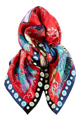 Silk scarf "Croquis" Lacroix - classic red