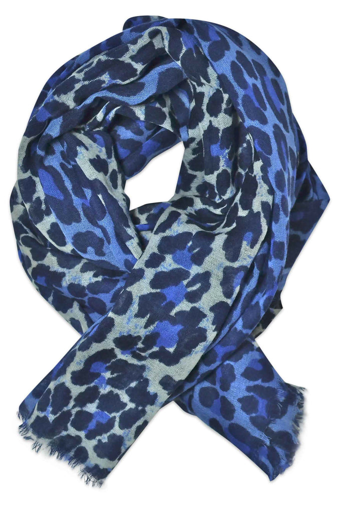 Blue leopard print 2024 scarf