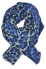 Blue leopard print scarf