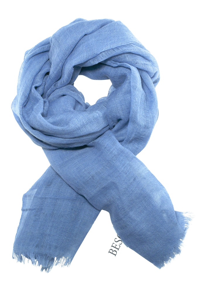 Beautifully woven dusty blue scarf