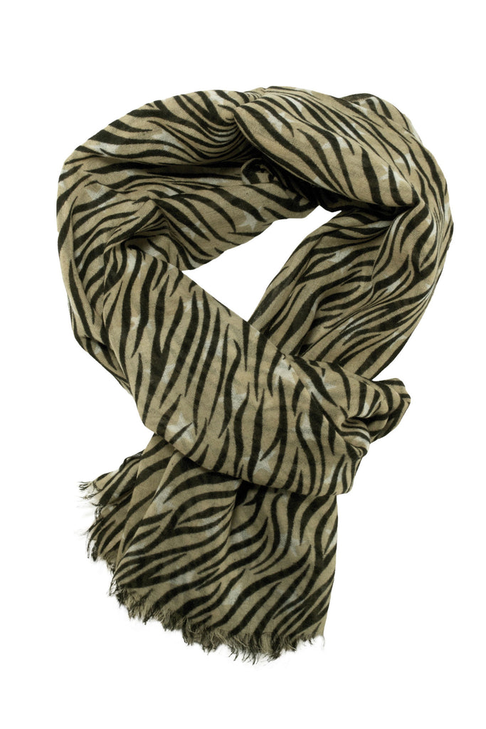 Beautiful zebra scarf in warm beige and off-white colour combination