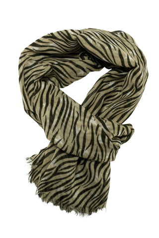 Beautiful zebra print scarf in warm beige, black and off-white colour combination