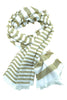 Striped olive green scarf in ultra soft quality