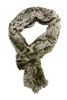 Stylish snake print scarf in army green and beige