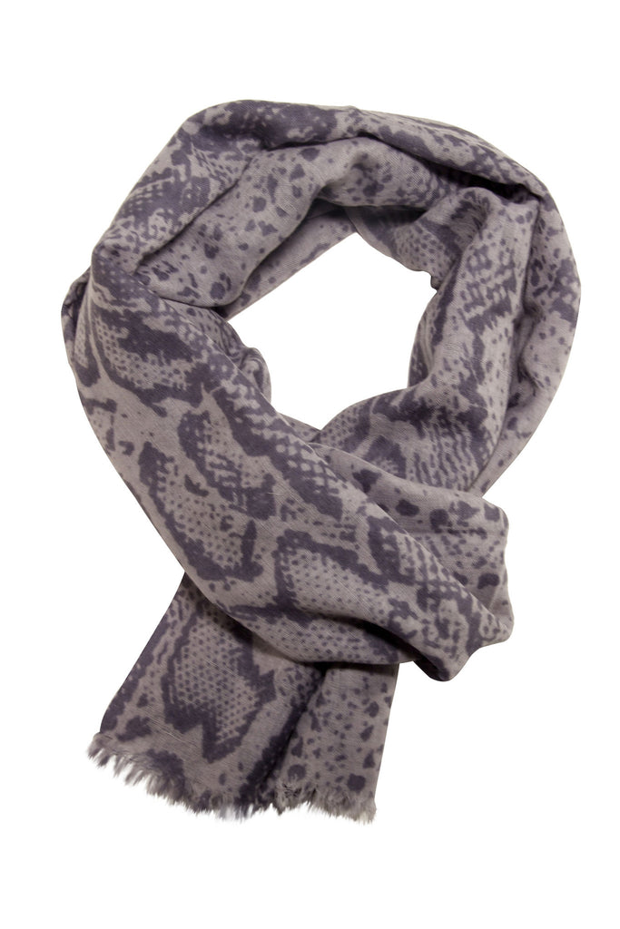Stylish snake print scarf in grey Besos Scarves