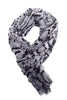 Stylish snake print scarf in black and grey